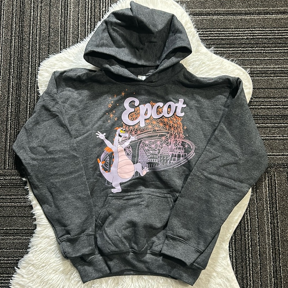 Disney Epcot Pullover Hoodie with Figment Graphic Charcoal Gray Kids Size Large - Picture 2 of 11